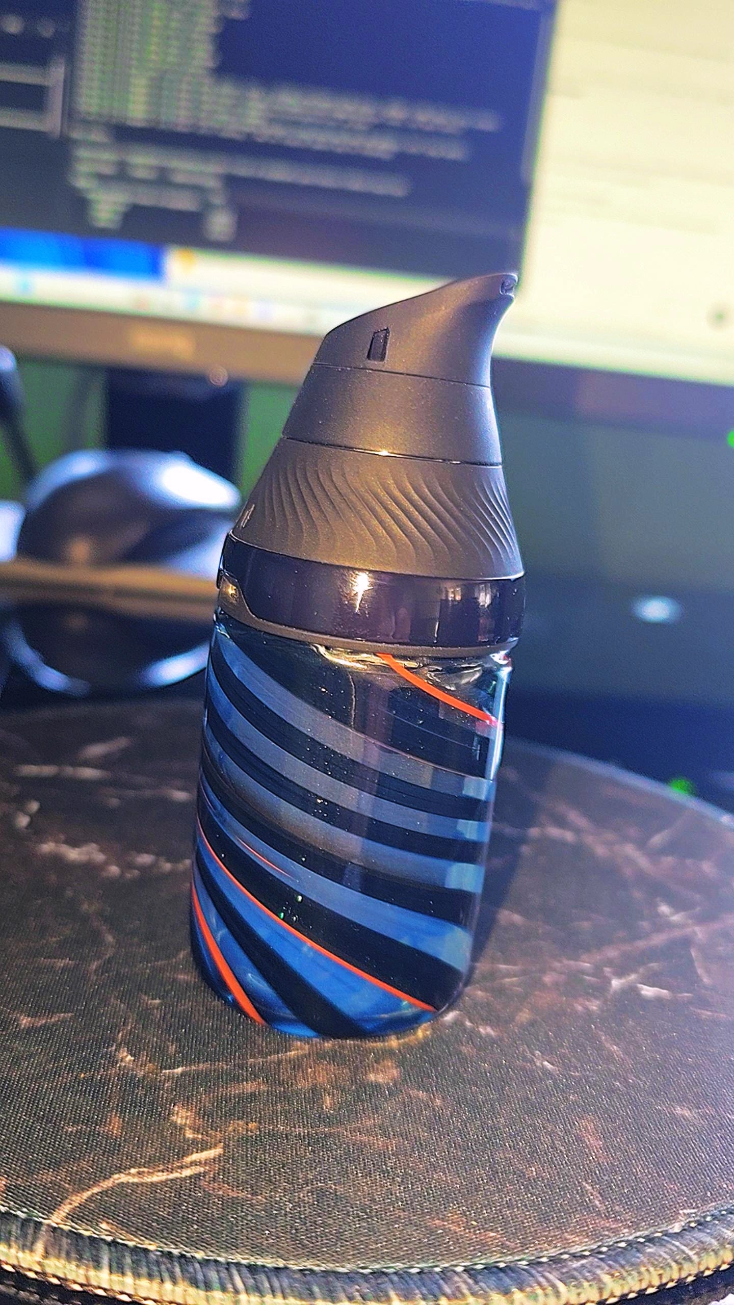 Meta Terrania Puffco Proxy Core Base – Black & Orange Linework Base