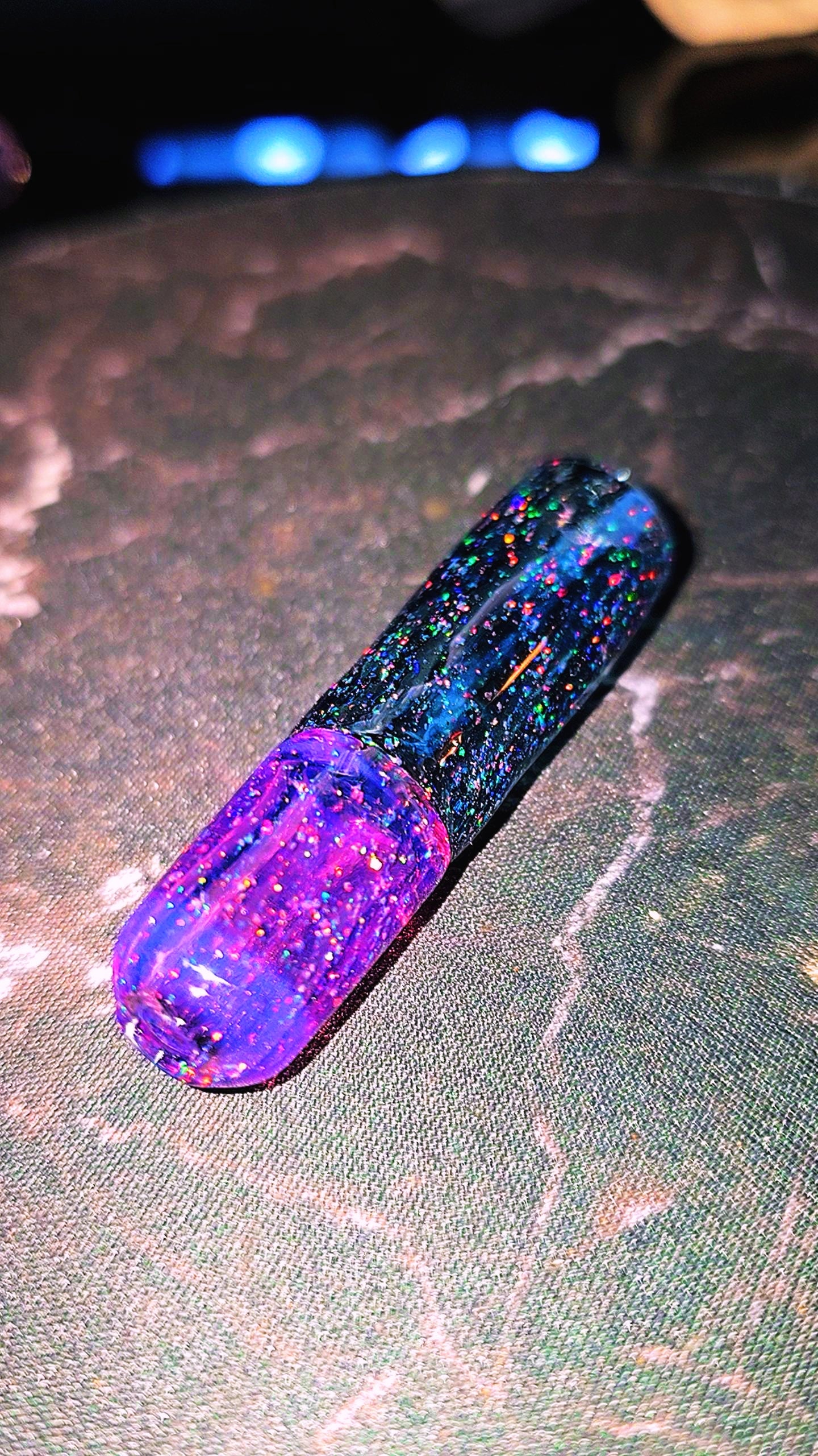 Royal Jelly & Blue Stardust Crushed Opal Glass Rolling Tip