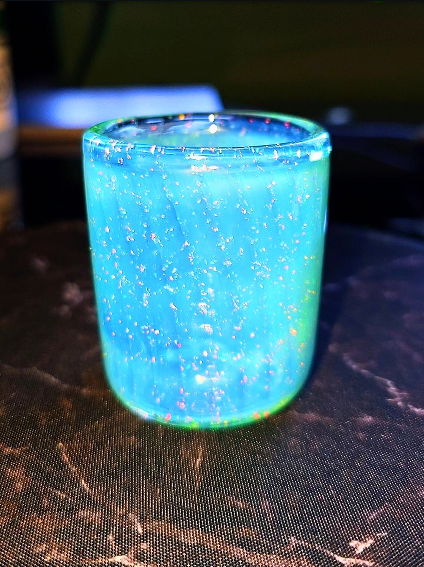 Puffco Proxy Core Glass Base Cup – Meta Blue Crushed Opal