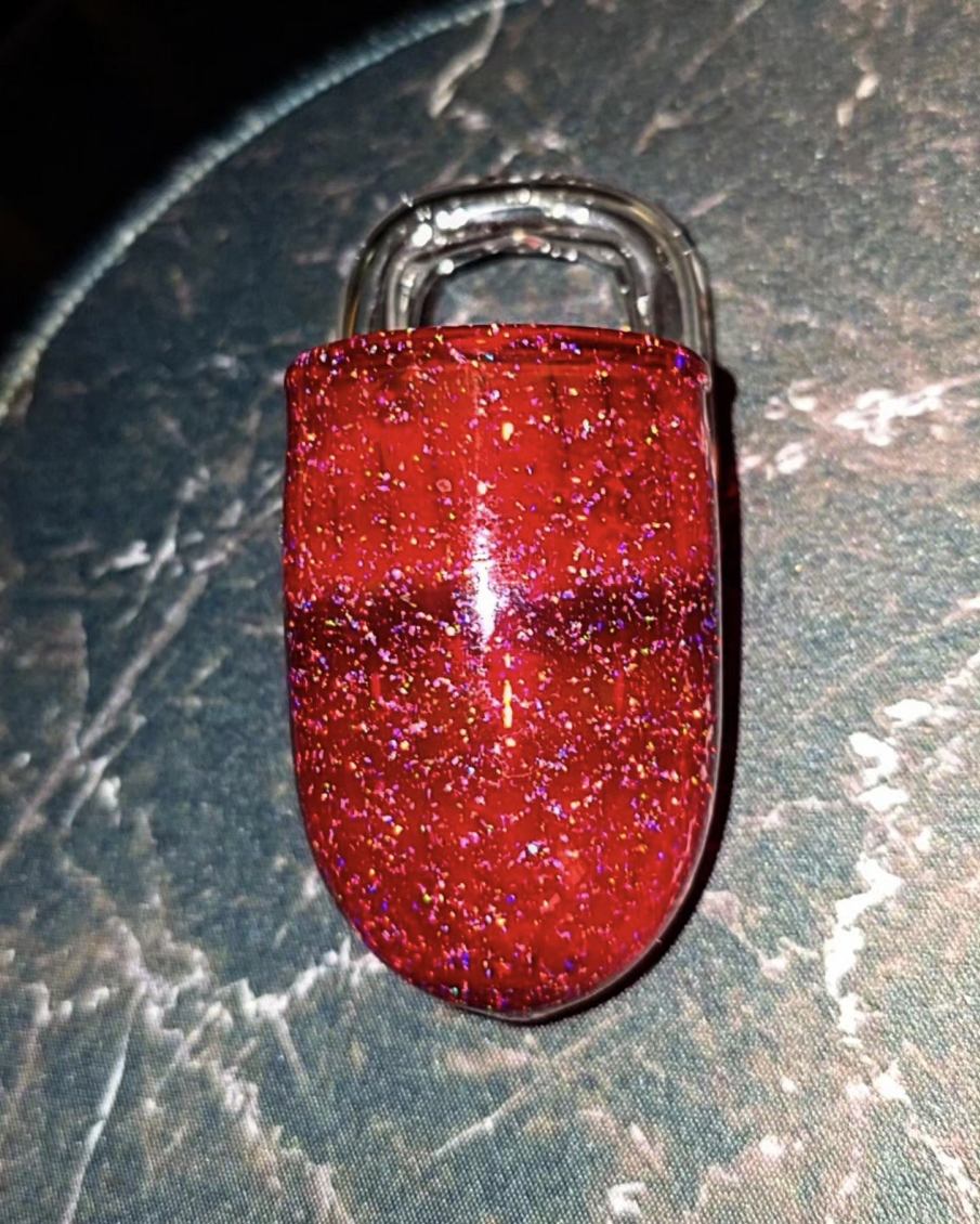 Red Elvis Crushed Opal Puffco Proxy Puffer Pendant - Red Elvis Crushed Opal Puffco Proxy Puffer Pend...