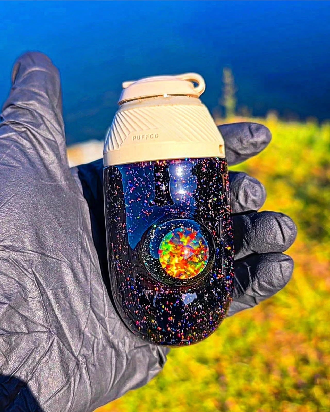 Crushed Opal Puffco Proxy Puffer Pendant – With Opal Chip | Functional Glass Art - Bring shimmer t...