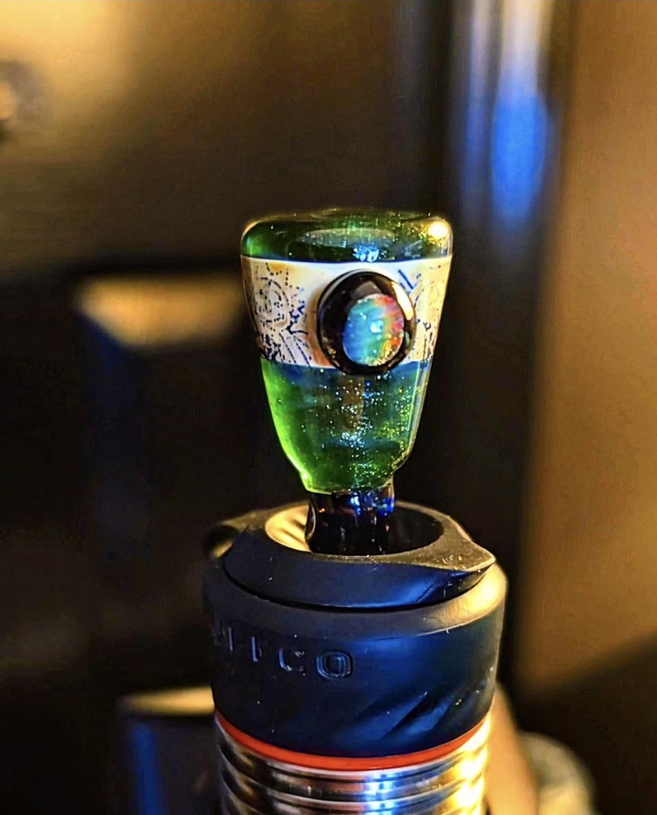 Rick & Morty W Opal Chip Puffco Peak 3dxl Joystick - Rick & Morty W Opal Chip Green Stardust Puf...