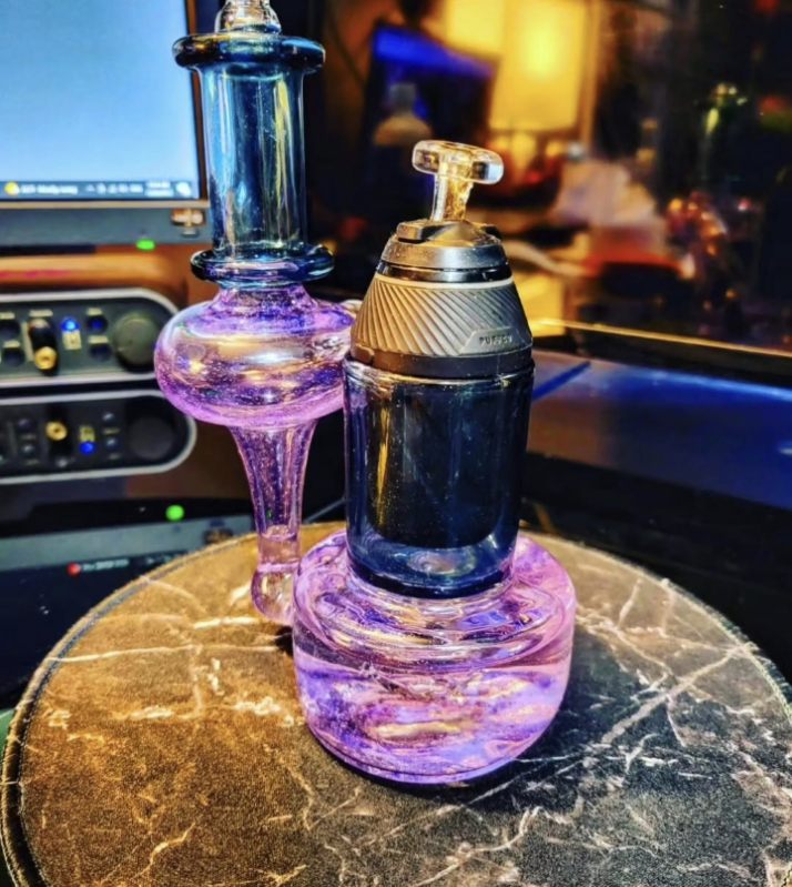 Blue Stardust x Lilac Recycler – Puffco Proxy Glass Attachment - Dive into smoot...