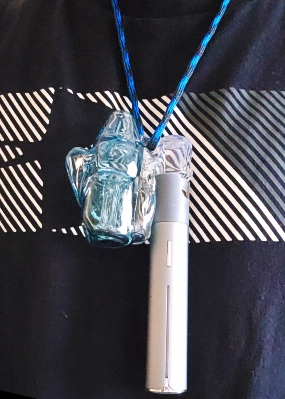 Low Profile Blue Stardust Puffco Pivot Recycler Pendant – Wearable, Pearl-Ready Functionality