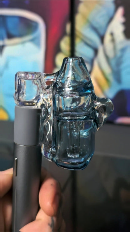 Low Profile Blue Stardust Puffco Pivot Recycler Pendant – Wearable, Pearl - Ready Functionality - Coopers Glass