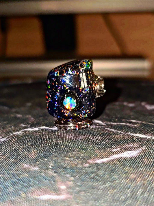 Black Crushed Opal Riptip for Puffco Pivot – Opal Chip Spinner Upgrade - Coopers Glass