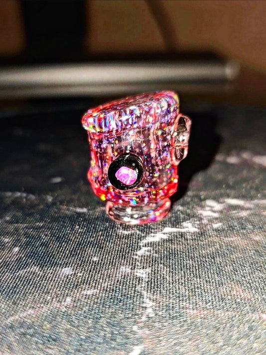 Telemagenta Crushed Opal Riptip for Puffco Pivot – Opal Chip Accent Spinner - Coopers Glass