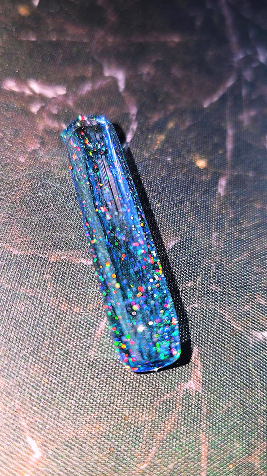 Heavy Blue Stardust Crushed Opal Glass Rolling Tip