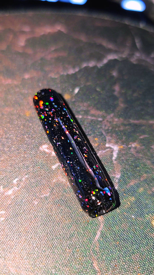 Black Crushed Opal Glass Rolling Tip