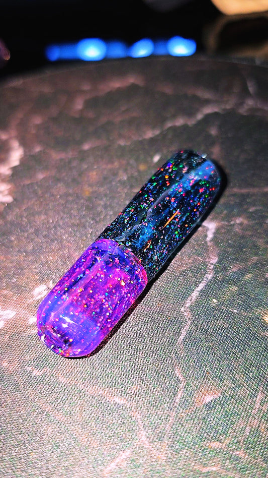 Royal Jelly & Blue Stardust Crushed Opal Glass Rolling Tip