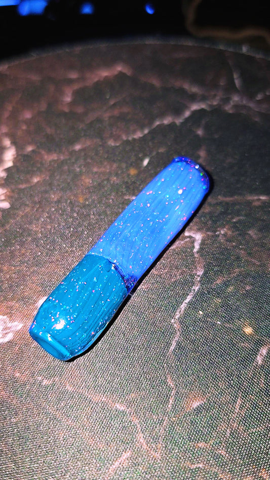 Teal & Sonic Blue Crushed Opal Glass Rolling Tip