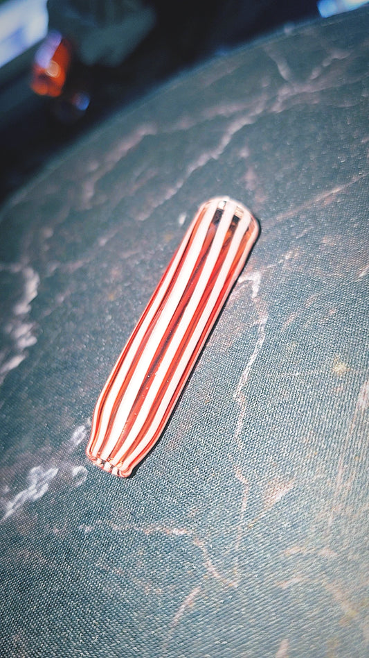 Red & White Pinstripe Glass Rolling Tip