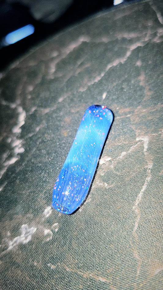 Blue Meta Crushed Opal Glass Rolling Tip