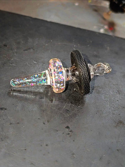 Clear Crushed Opal Spinner Spike – Switch 2 Spinner Cap for Dr. Dabber - Coopers Glass