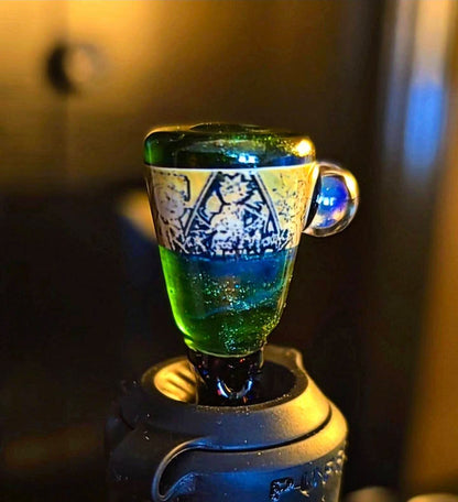 Rick & Morty W Opal Chip Puffco Peak 3dxl Joystick - Rick & Morty W Opal Chip Green Stardust Puf...