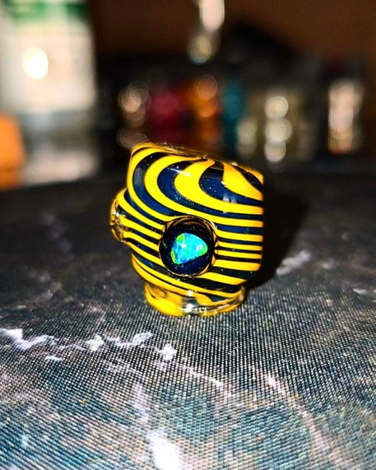 Yellow/Black W/ Opal Chip OG Style Puffco Pivot Glass top