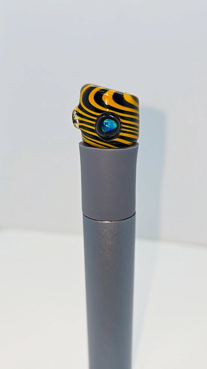 Yellow/Black W/ Opal Chip OG Style Puffco Pivot Glass top - Yellow/Black W/ Opal Chip OG Style Puffco Pivot...