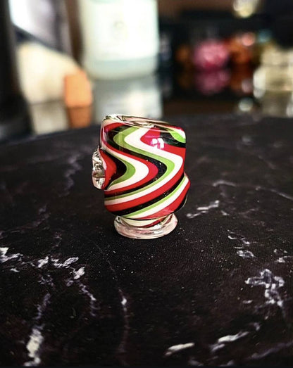 Red/Whte/Green/Black Wig Wag OG Style Puffco Pivot Glass Top - Red/Whte/Green/Black Wig Wag OG Style Puffco Pi...